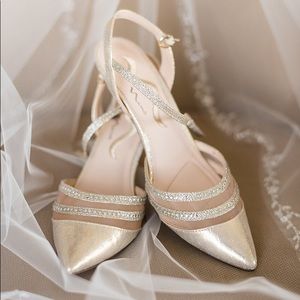 Champagne Gold Nina wedding heels - size 6.5